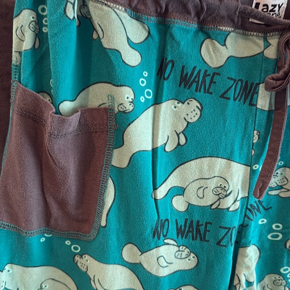 Lazy One Womens Pajama Set - Grey and Teal Whale Design Sz L - Picture 4 of 4